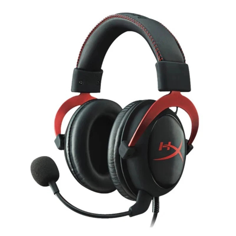 Red HyperX Cloud II Wired Gaming Headset with 7.1 Virtual Surround USB Control