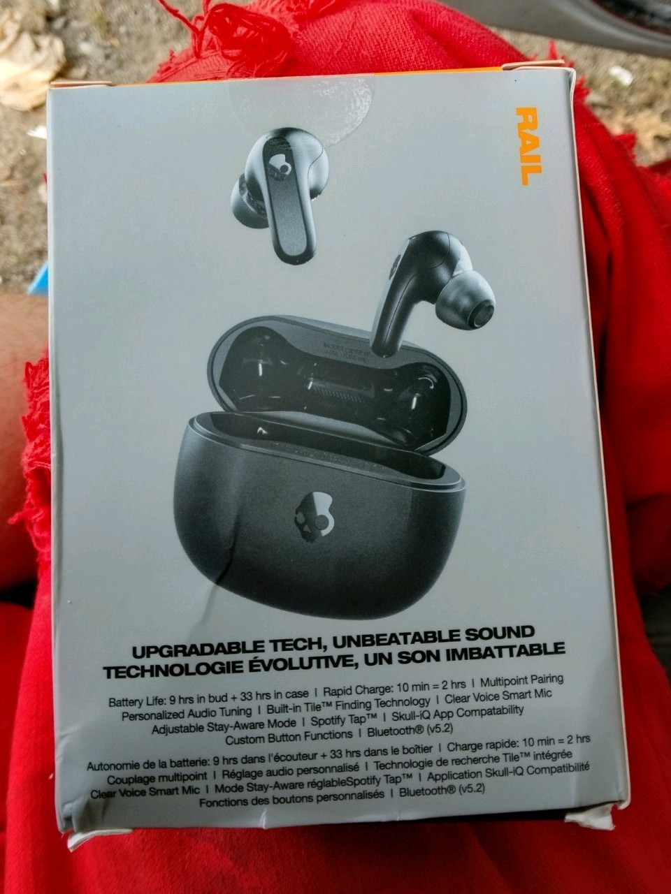 Skullcandy – Rail In-Ear Wireless Earbuds – iPhone Android Bluetooth- True Black