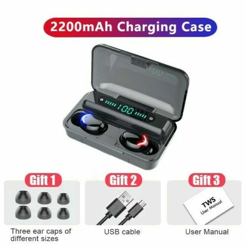 Bluetooth 5.1 Headset True Wireless Earbuds TWS Earphones Headphones +Power Bank
