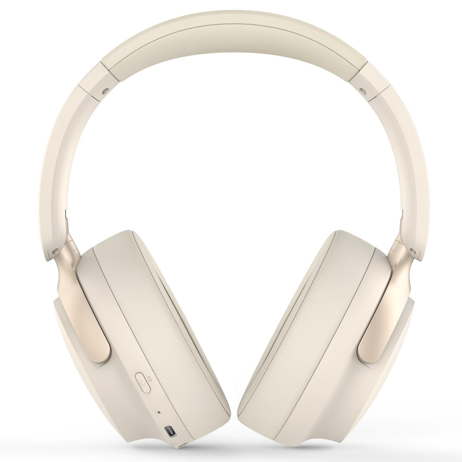 RORSOU B8 Bluetooth Headphones Over Ear, 6 EQ Music Modes Large, Beige White