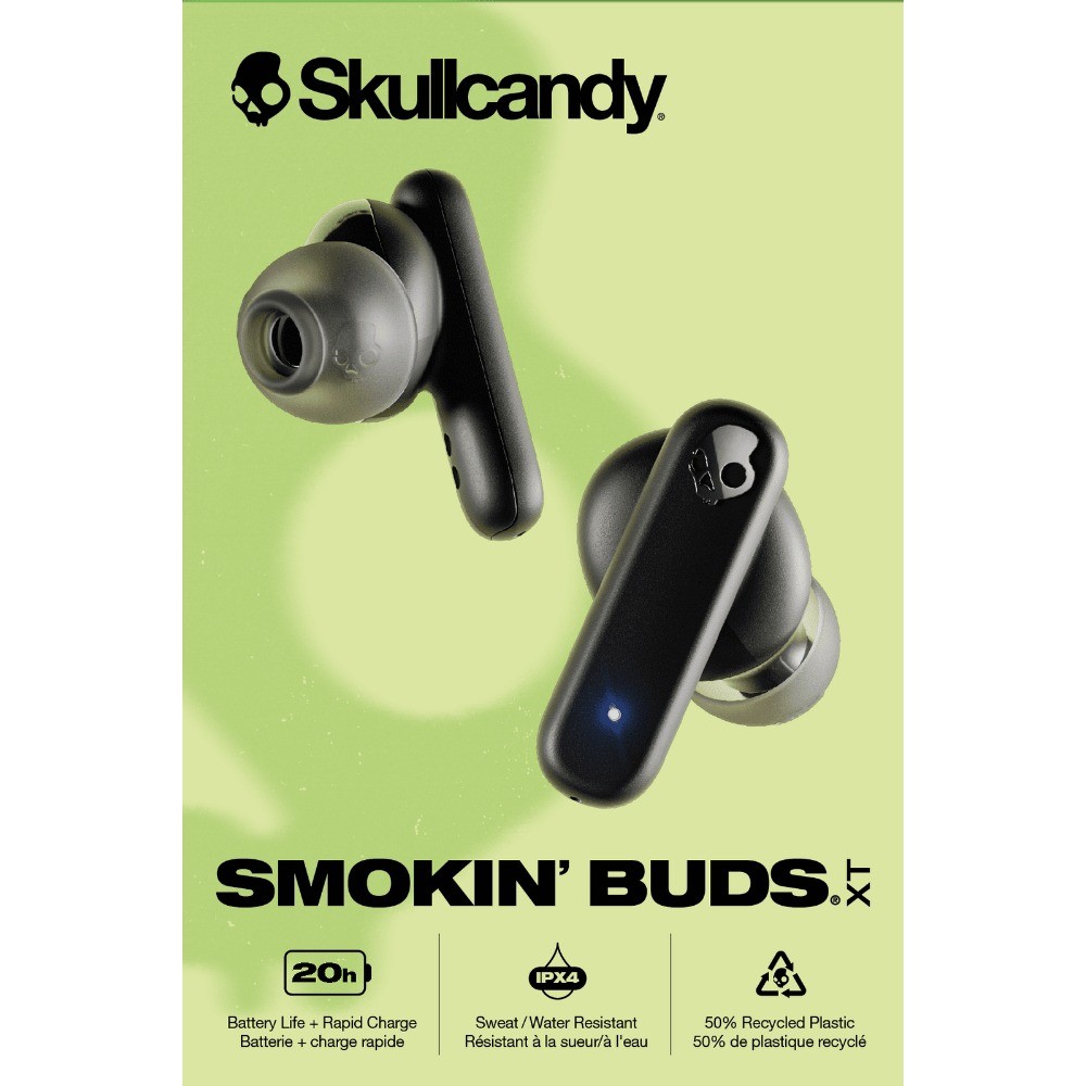 Skullcandy Smokin’ Buds XT True Wireless in-Ear Earbuds, Black