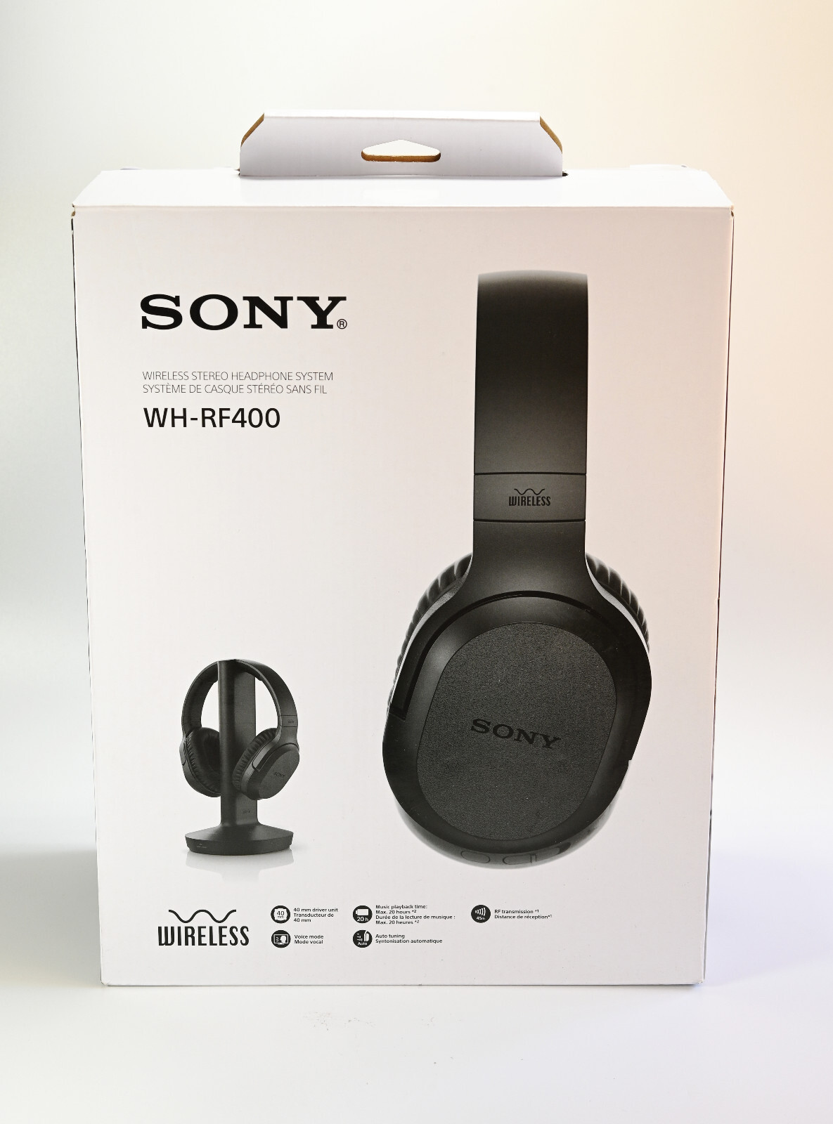 Sony WHRF400 Wireless Stereo Headphone System For Home TV Theater Black WH-RF400