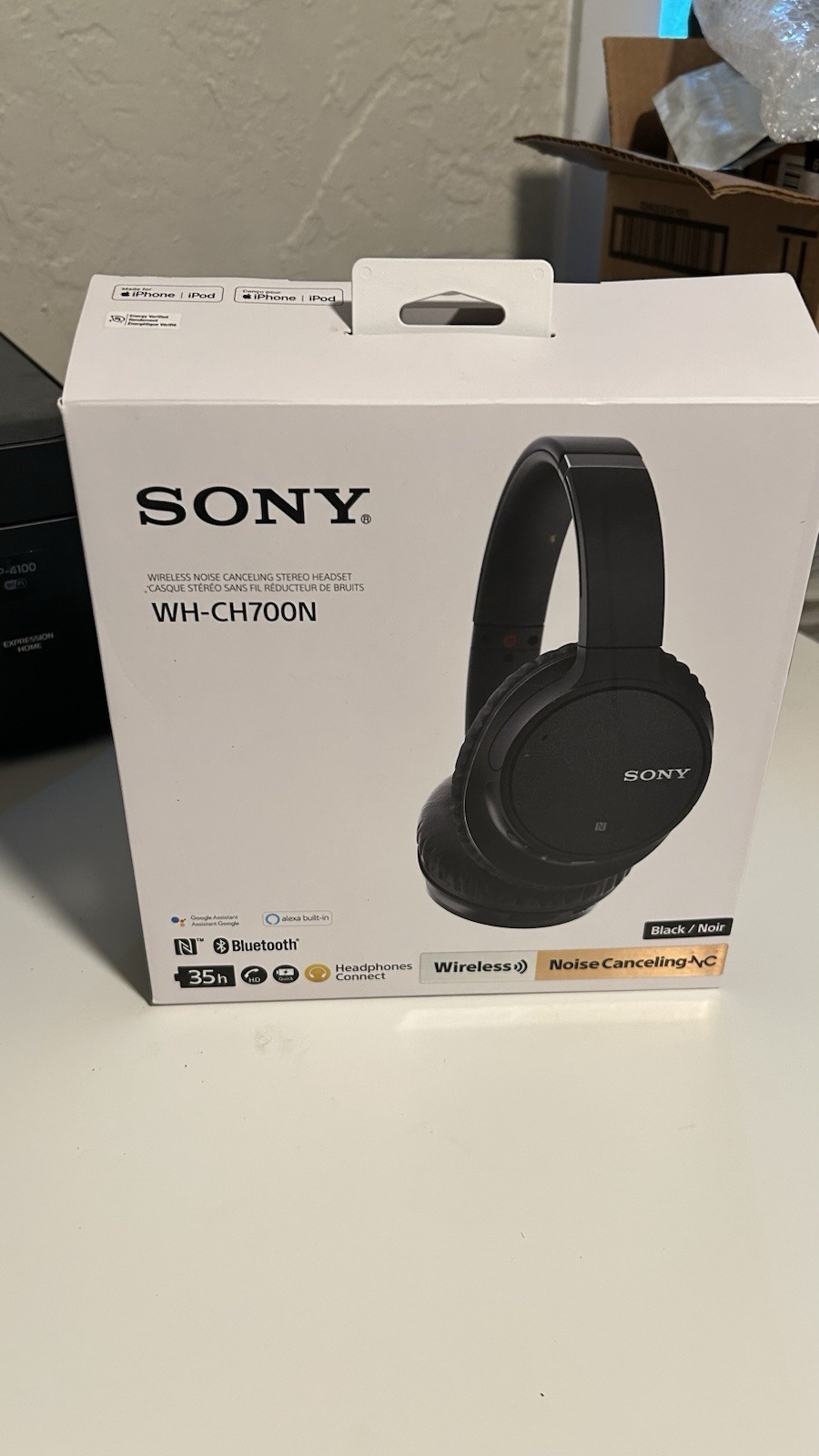 Sony WH-CH700N Wireless Over-Ear Headphones – Black