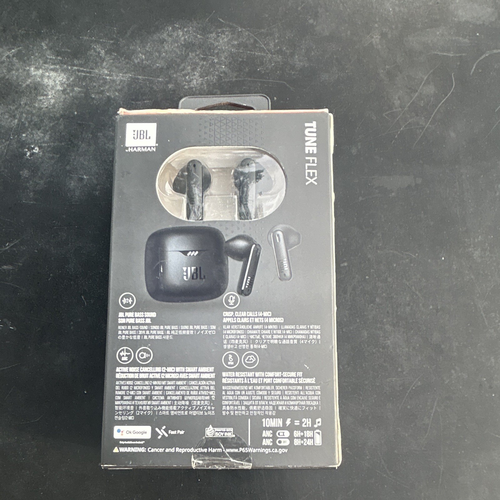 JBL Tune Flex True Wireless In-Ear Bluetooth Earbuds Black ANC Built-In Mic