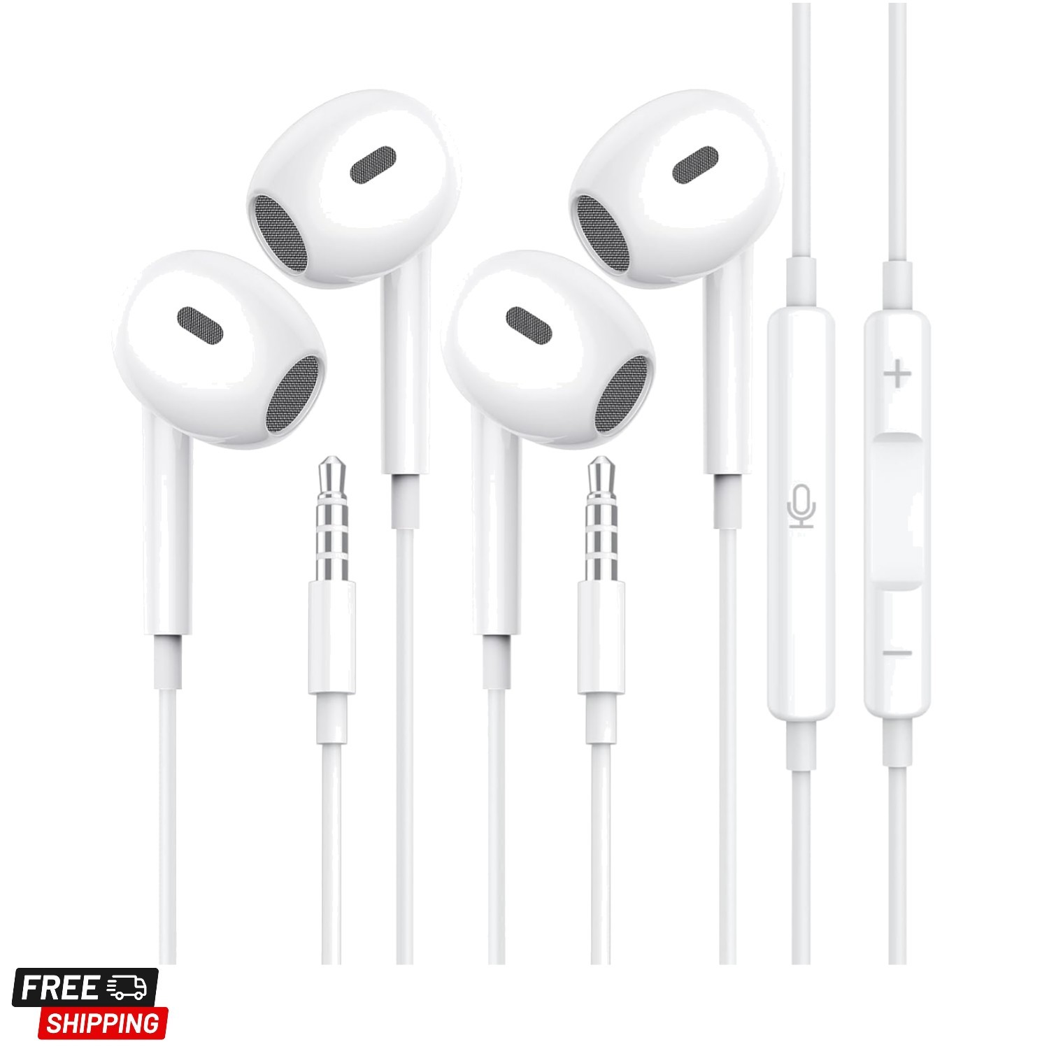 Wired Earbuds, [Clear Calls & No Noise] 3.5mm Headphones with Microphone in E…