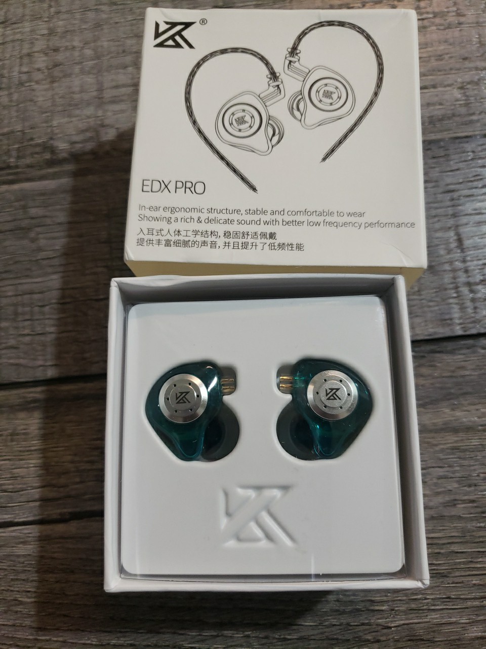 KZ EDX Pro IEM Headphones Earphones Dual DD HiFi Earbuds No Mic, 3.5mm Jack Cyan