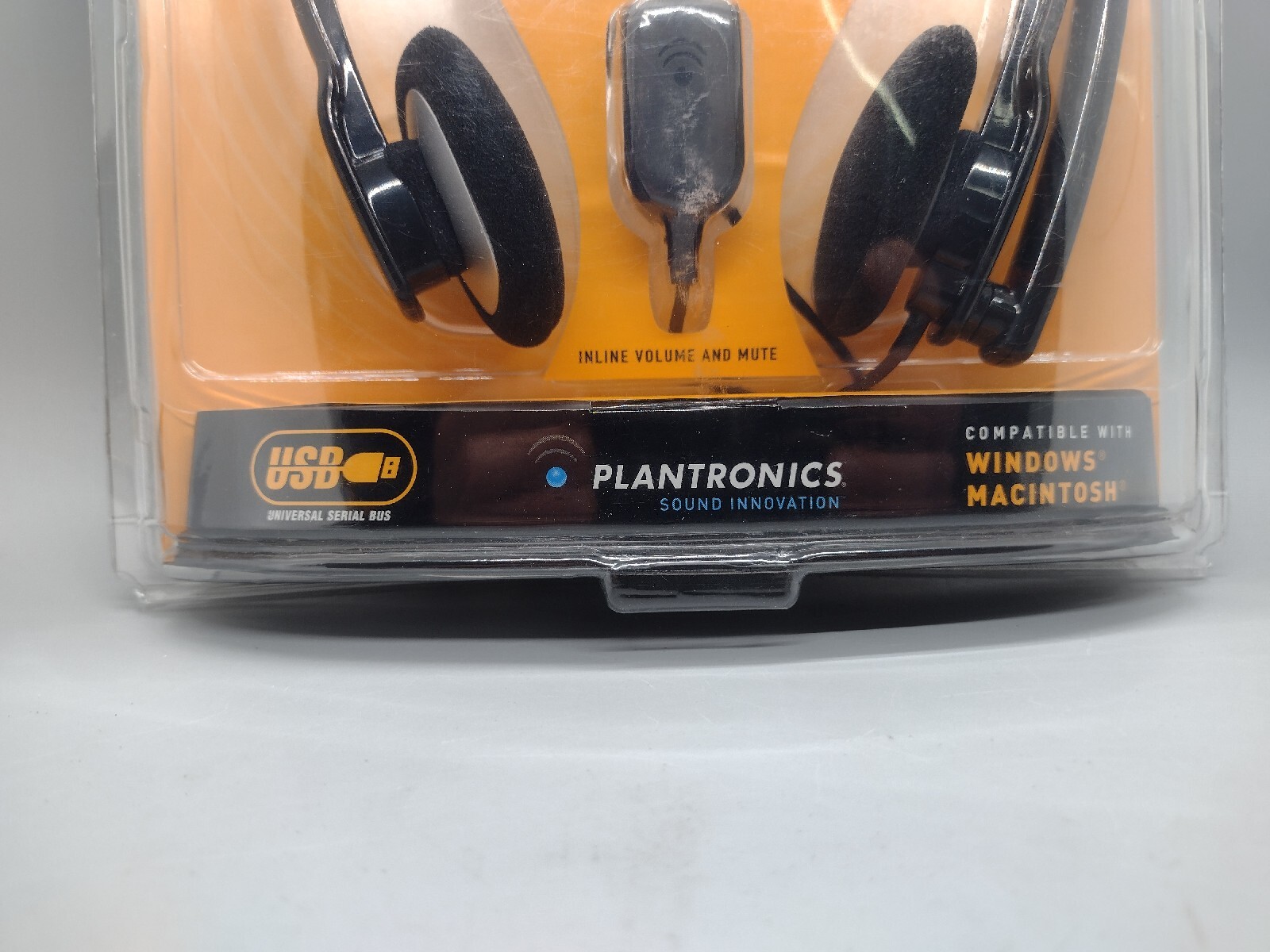 Plantronics Audio 625 USB Stereo Headset Mic Dual 3.5mm Jack USB Adapter NIP!