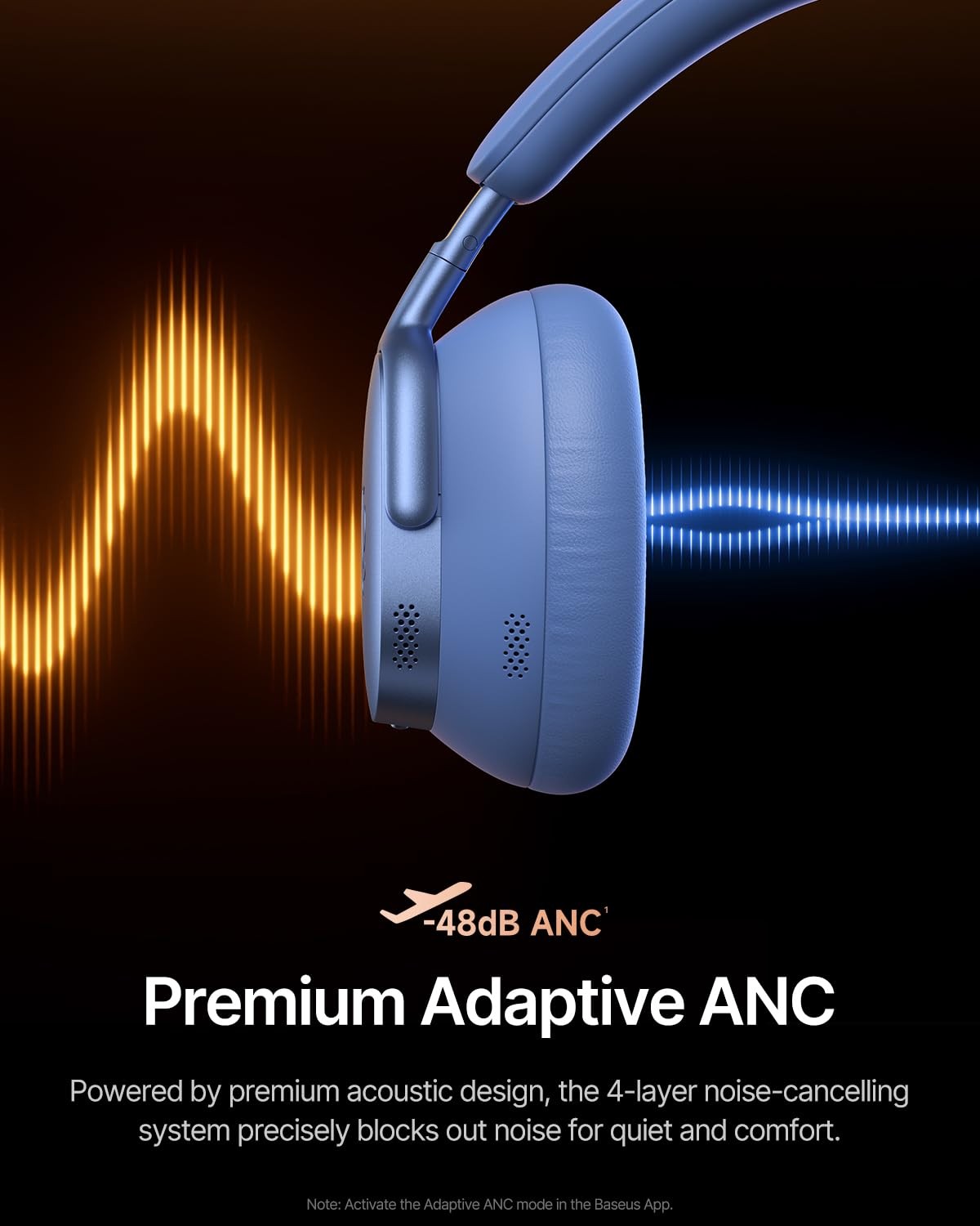 Baseus Inspire XH1 Adaptive Active Noise Cancelling Headphones, Sound by Bose,