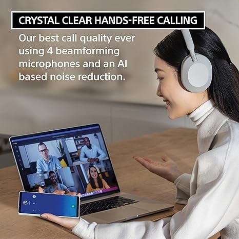 Sony WH1000XM5 Wireless Noise Canceling Over the Ear Headphones – Silver