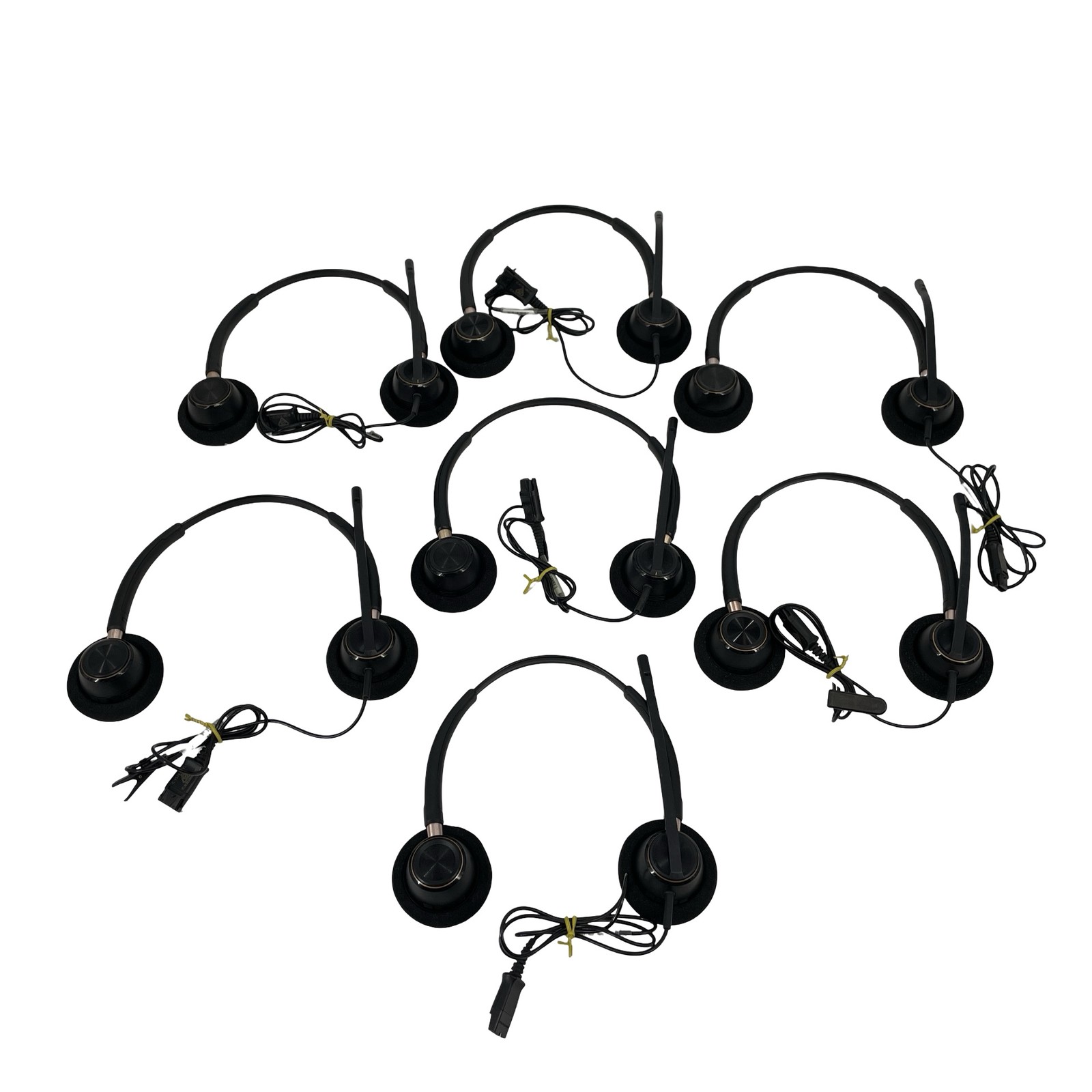 Lot of 7 Plantronics EncorePro HW520 Black Dual-ear Headsets #UL0520