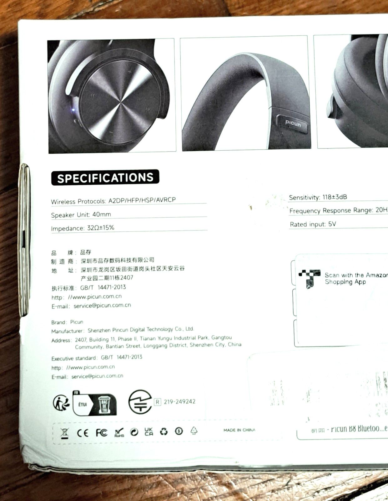 Picun B8 Bluetooth Headphones, 120H Playtime Headphone Wireless Bluetooth with 3