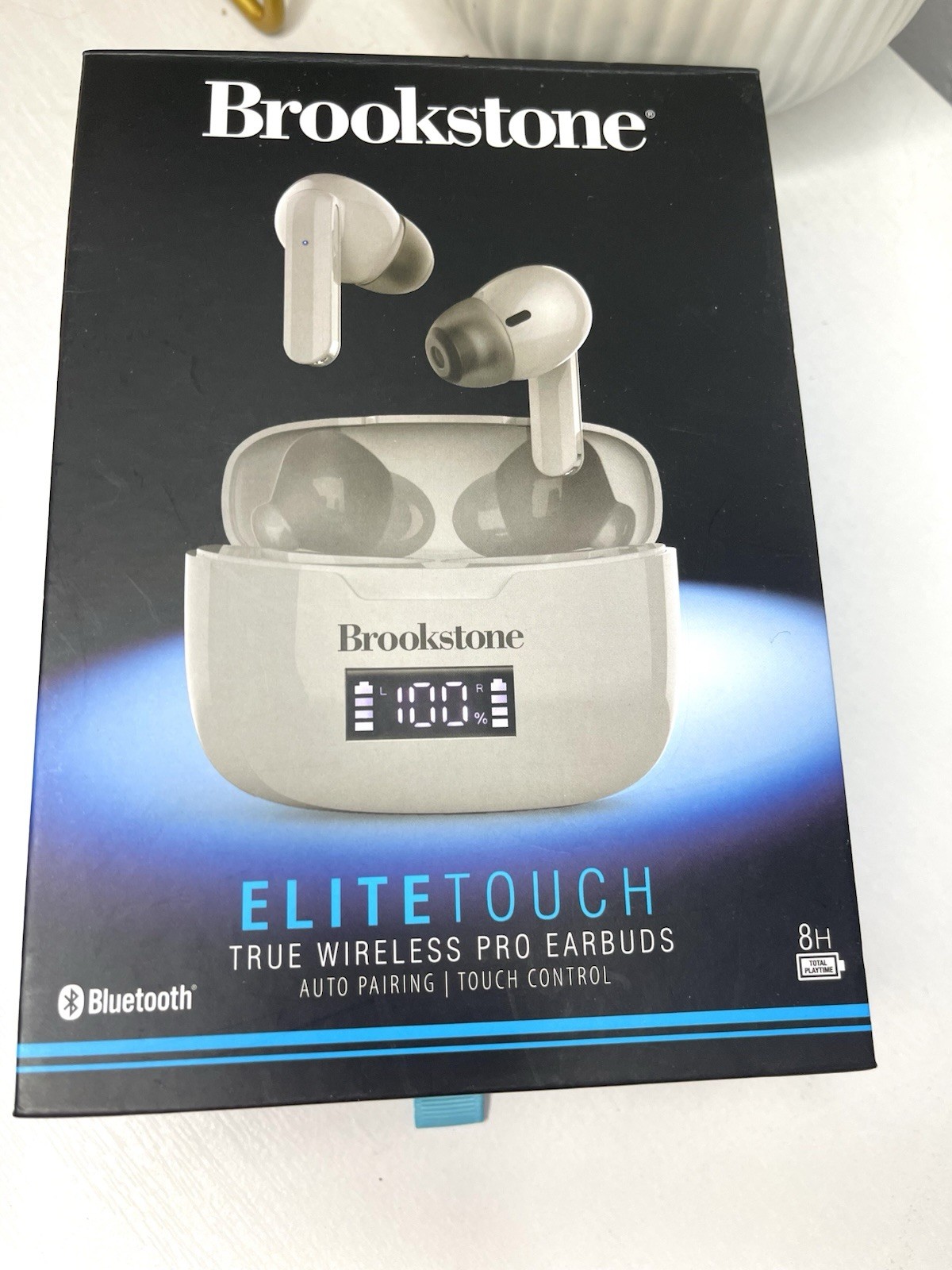 Brookstone Elite Touch True Wireless Bluetooth Earbuds Gray NEW