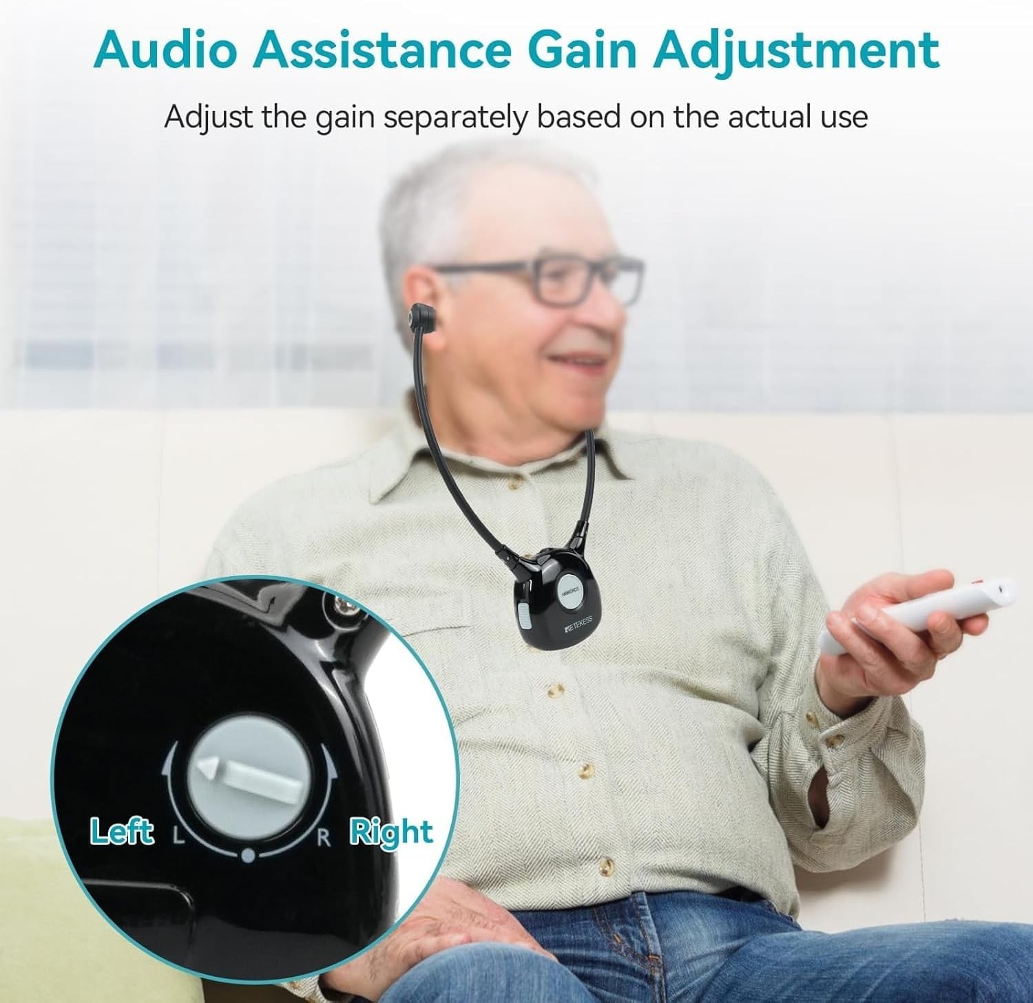 TA008 Tv Ears for Seniors, 2.4G Digital TV Headphones Wireless for Seniors