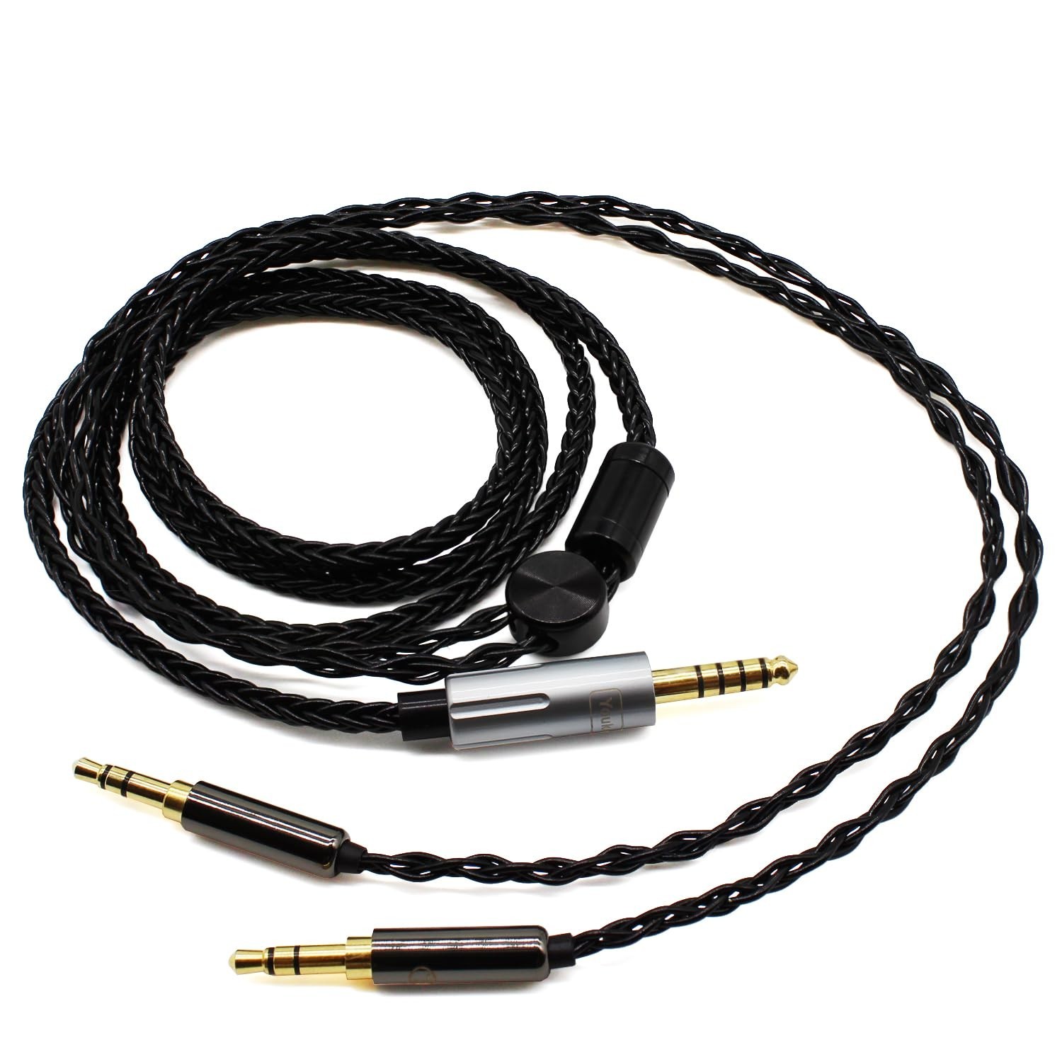 Balanced Upgrade Cable 4.4mm for Hifiman Headphones – Dual 3.5mm Male, 6.5ft Sil