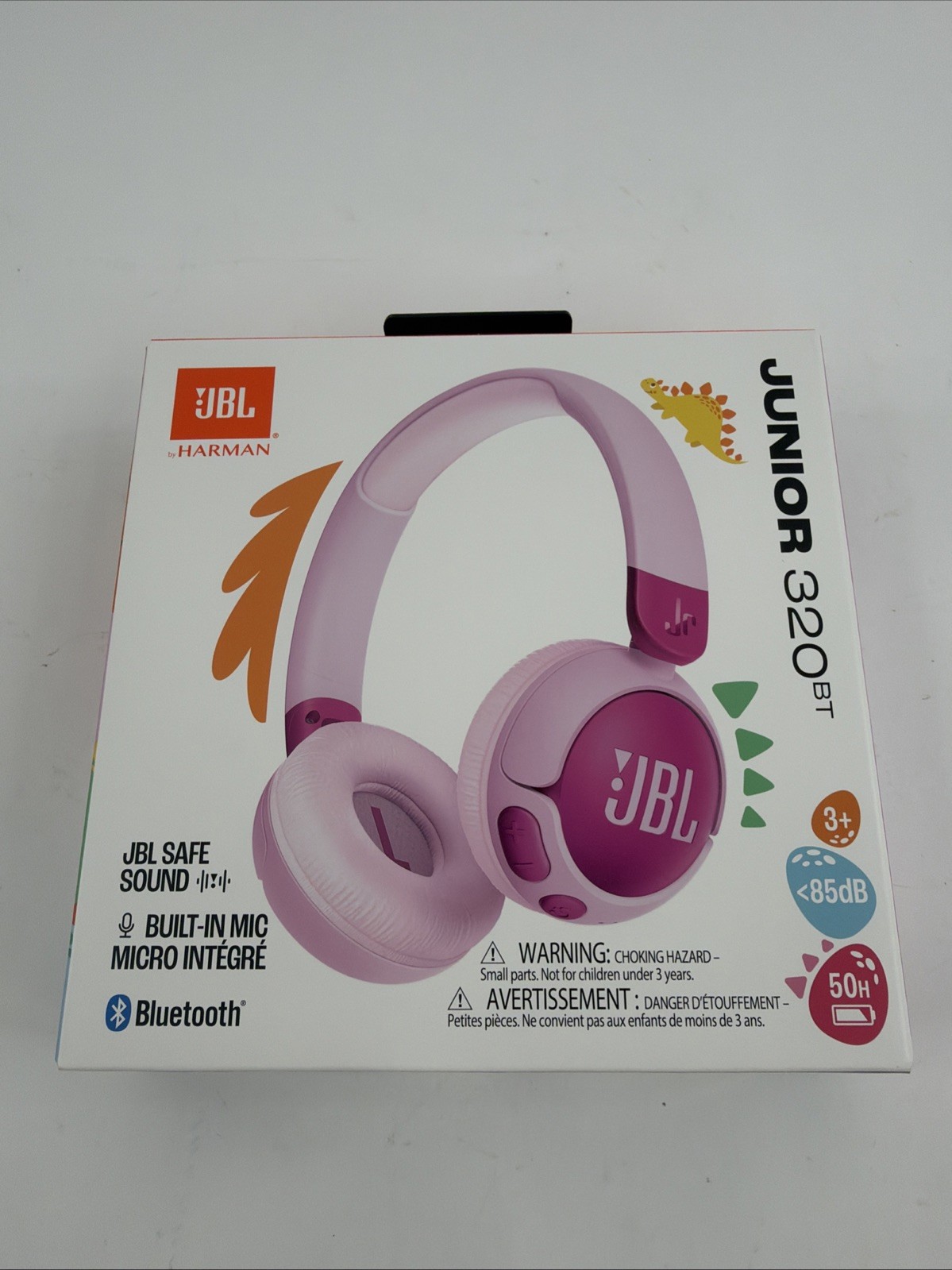 JBL Junior 320BT Kids Wireless Bluetooth On-Ear Headphones for Kids (Purple)