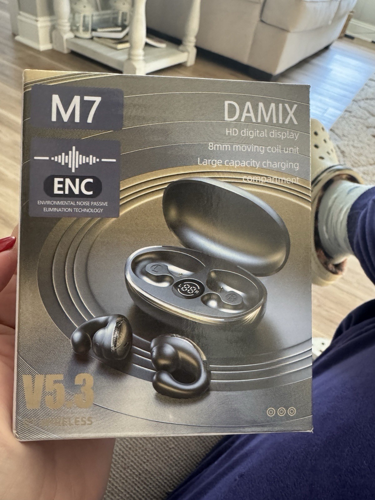 DAMIX M7 Bluetooth Wireless Earbuds V5.3 ENC Noise Reduction w/ Charging Case