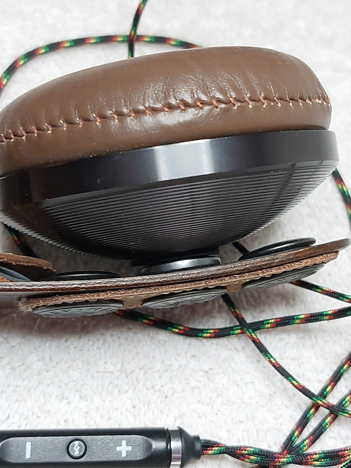 House of Marley Exodus On-Ear Wired Headphones-Harvest Brown Wood/Leather w/Bag