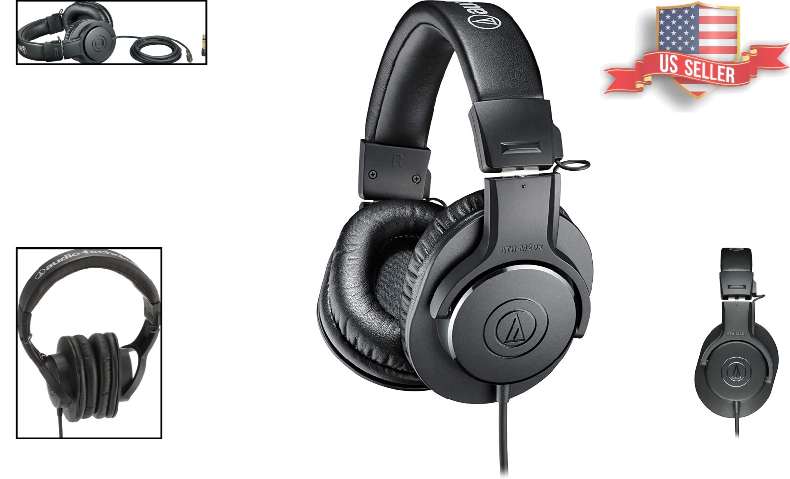 Black Studio Monitor Headphones – Excellent Sound Isolation in Loud Environments