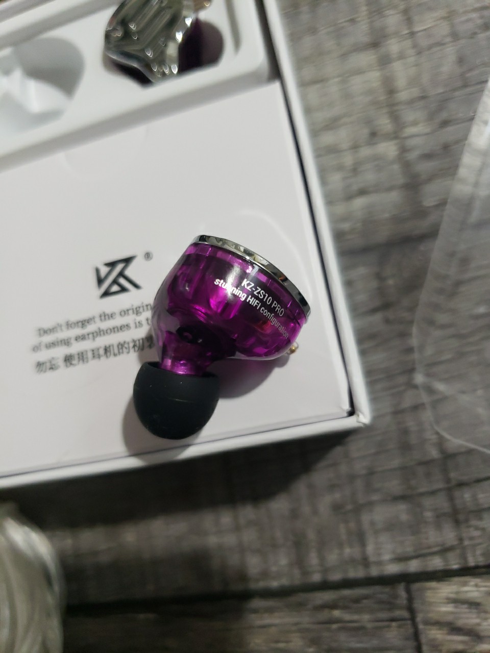 KZ ZS10 Pro, Linsoul 4BA+1DD 5 Driver in-Ear HiFi Earphones w/o Mic, Purple