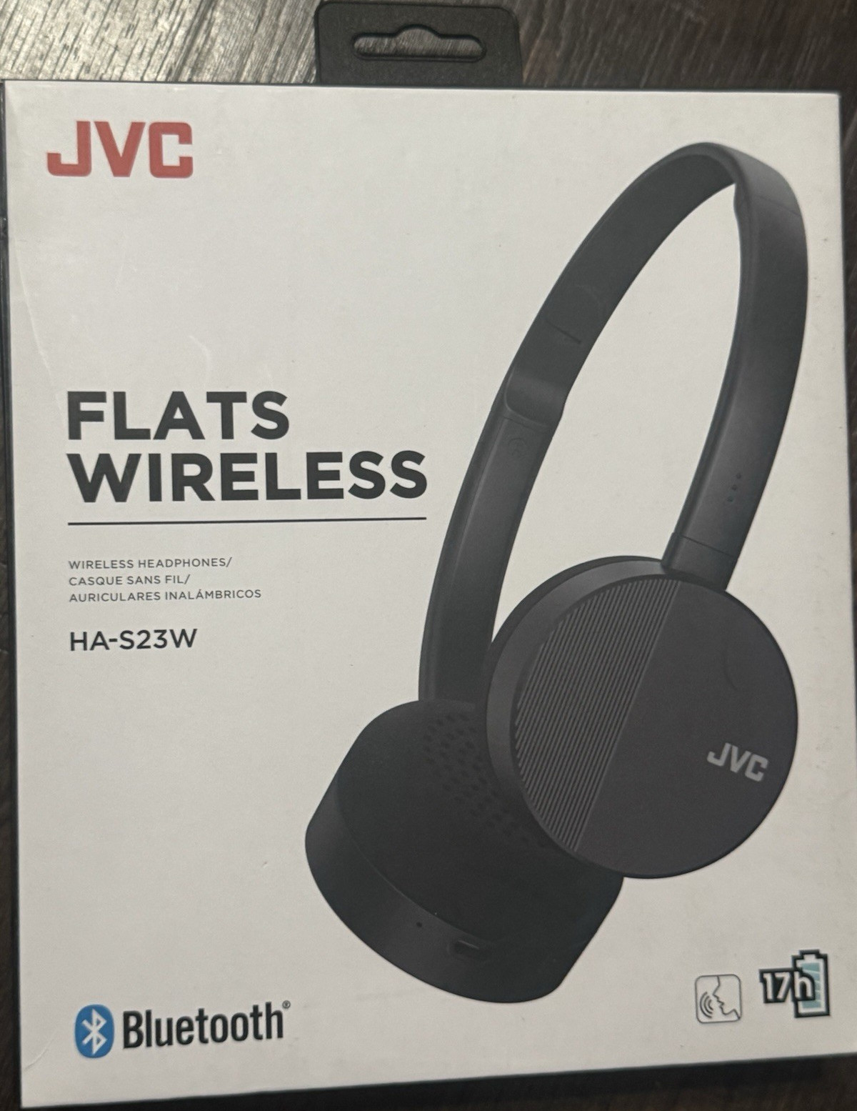 JVC HA-S23W Bluetooth On-Ear Headphones Built-In Mic Lightweight Black