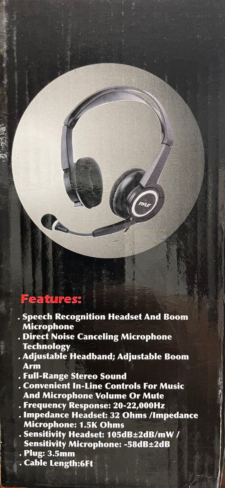 Pyle – PHPMC7 – Extreme Bass PC Headset/Microphone with Volume Control – Black