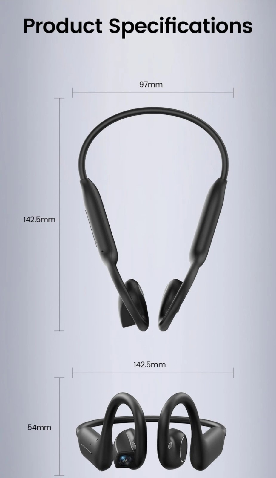 Bluetooth Headset AI Translation 800W Camera Video Photo Wireless Sports
