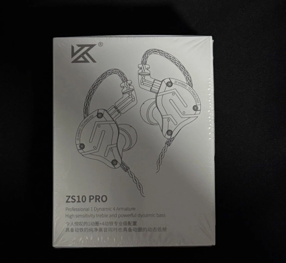 KZ ZS10 Pro, Linsoul 4BA+1DD 5 Driver in-Ear HiFi Earphones w/o mic, Black