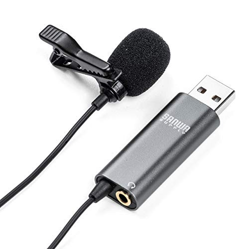 Sanwa Direct USB Lapel Microphone Condenser Compatible with Zoom Skype YouTube