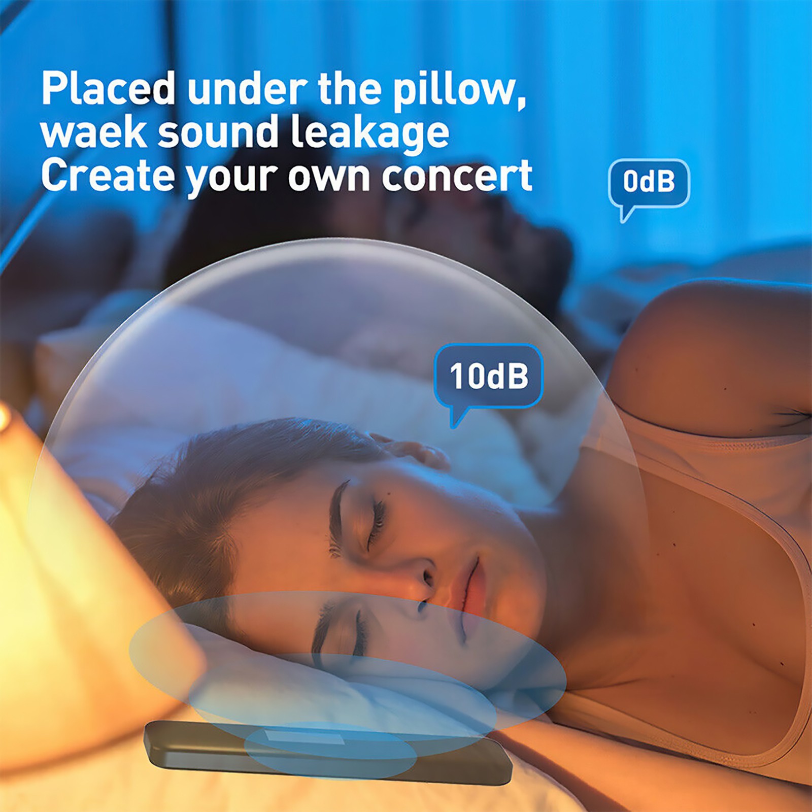 5.3 Rechargeable Bone Conduction Speaker Sleep Sound Bar Bluetooth Under Pillow