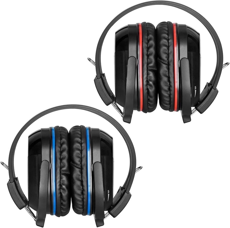 2Pack IR Wireless Headphones For In Car TV Video Audio Listening 2 Channel New