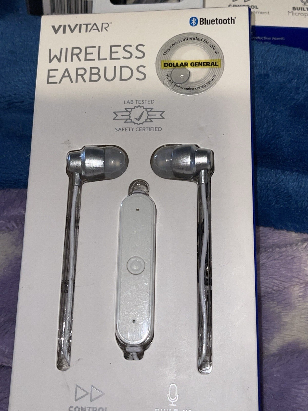 Vivitar Bluetooth Wireless Earbuds in-line remote control & built-in microphone