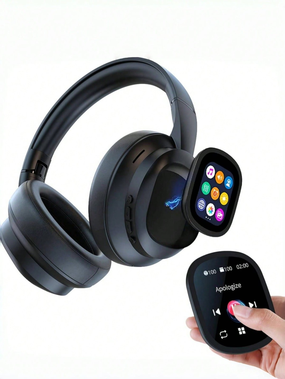 AI Translation Wireless Headphones With LCD Touch Screen 115 Languages Foldable