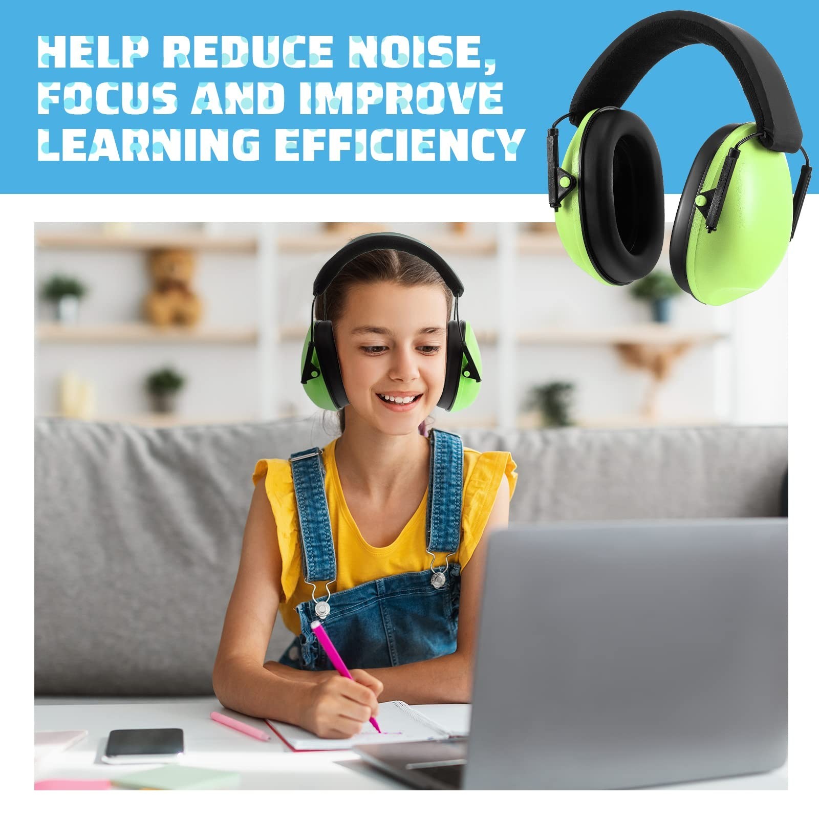 12 Pcs Kids & Adults Noise Cancelling Ear Muffs – 27dB Hearing Protection, Bulk