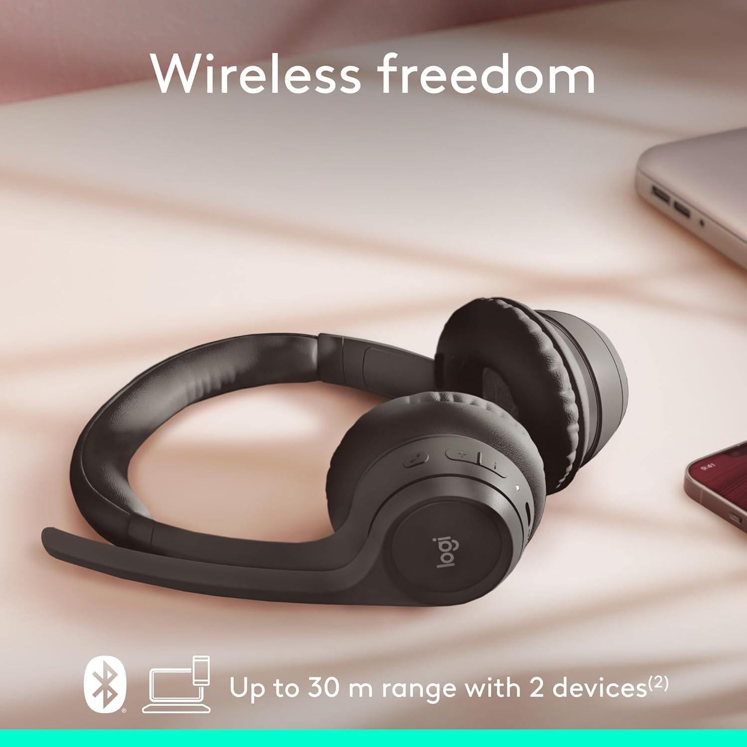 Logitech Zone 300 Wireless Bluetooth Noise-Canceling Headset Black