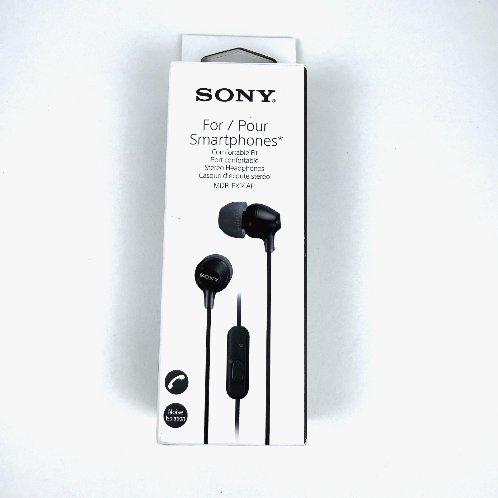 Sony MDR-EX14AP Wired Earbuds w/ Mic 3.5mm In-Ear Headphones Black– Open Box