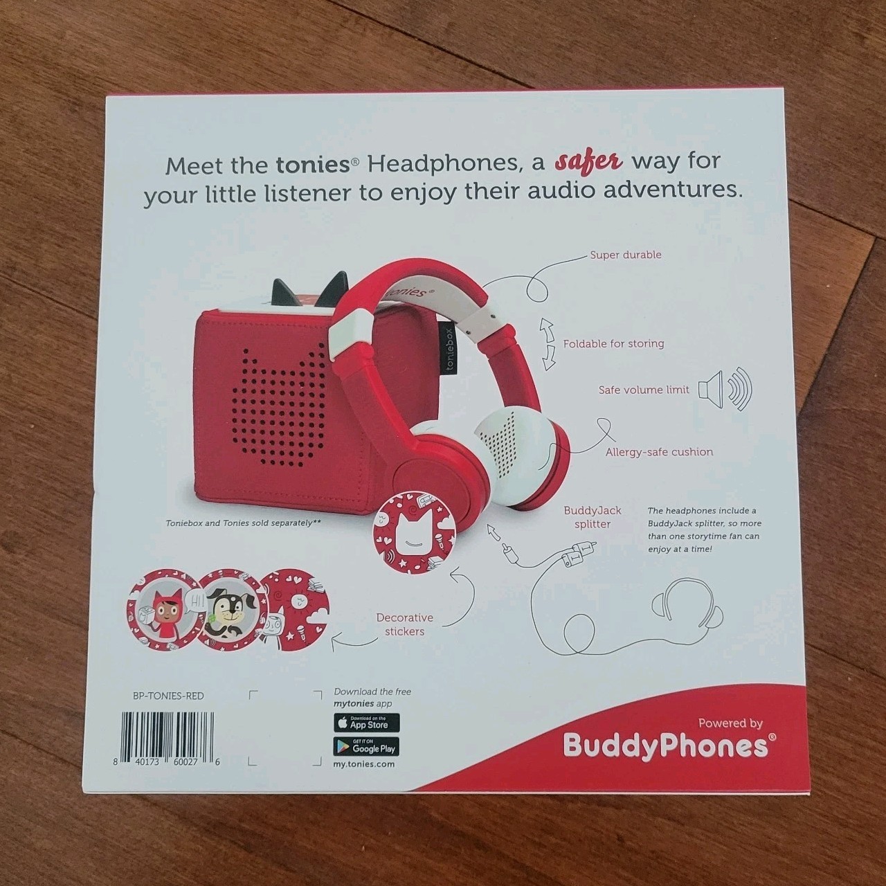 Tonies Headphones Red Accessory Brand New Sealed Ages 3+ Music Sound Toy Buddy