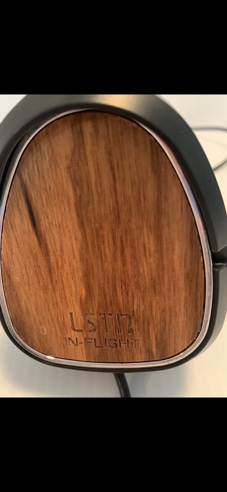 Headphones Delta Airlines LSTN In Flight Fly Movie Adjustable Woodgrain