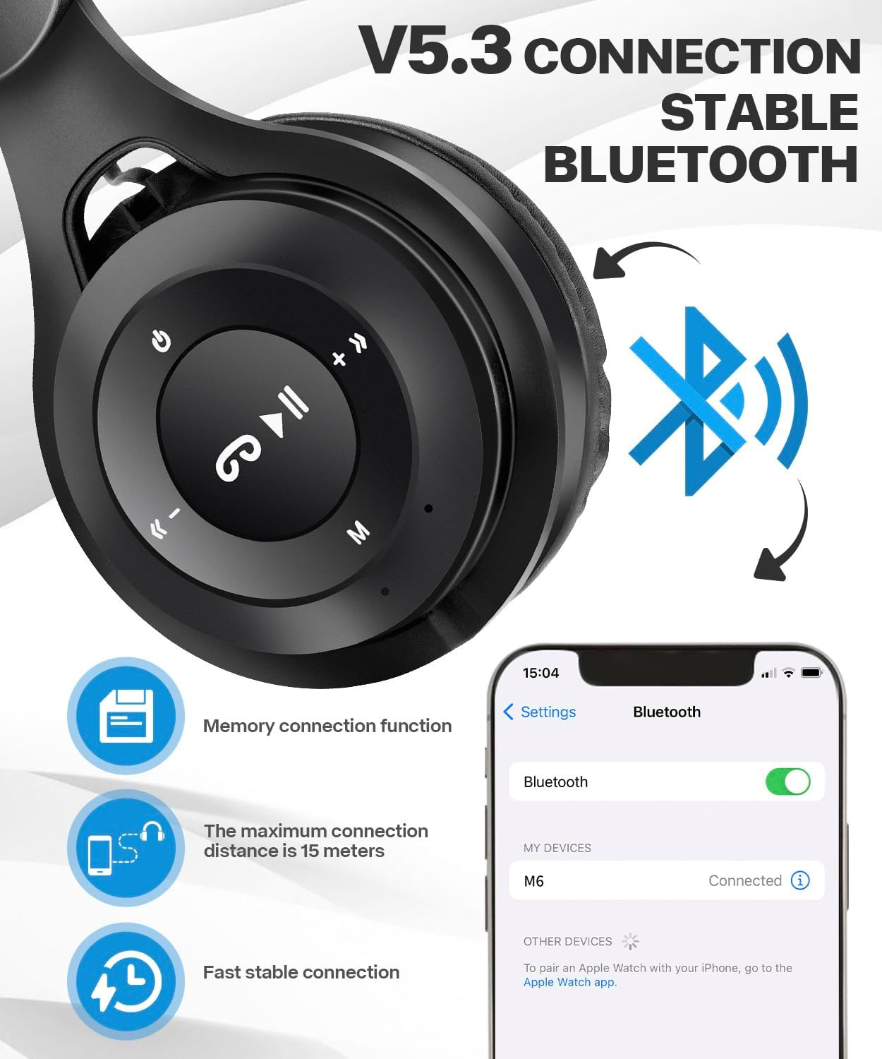 Kids Bluetooth Headphones, over Ear Children’S Wireless Bluetooth 5.3 Headsets,