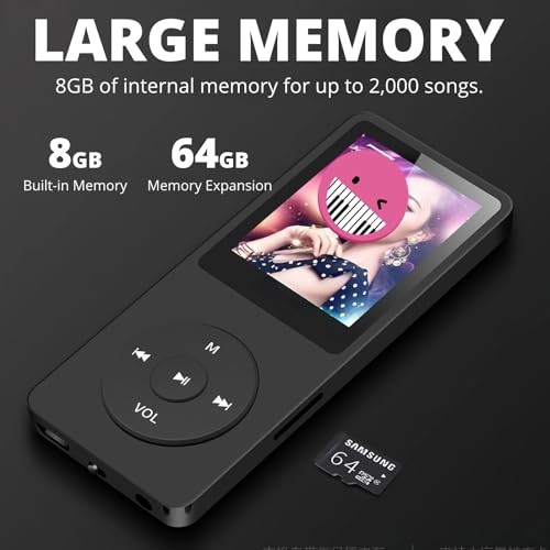 Portable MP3 MP4 Player 8GB HiFi Audio Music Player with FM Radio Voice Recorder