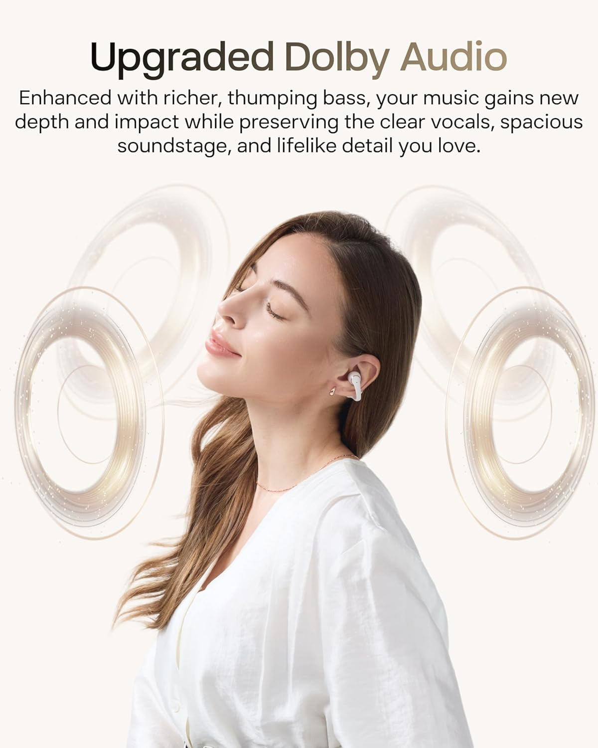 SHOKZ Opendots 2 Open-Ear Clip-On Earbuds, White, Dolby Audio, 3 Mics | IP57; Bl