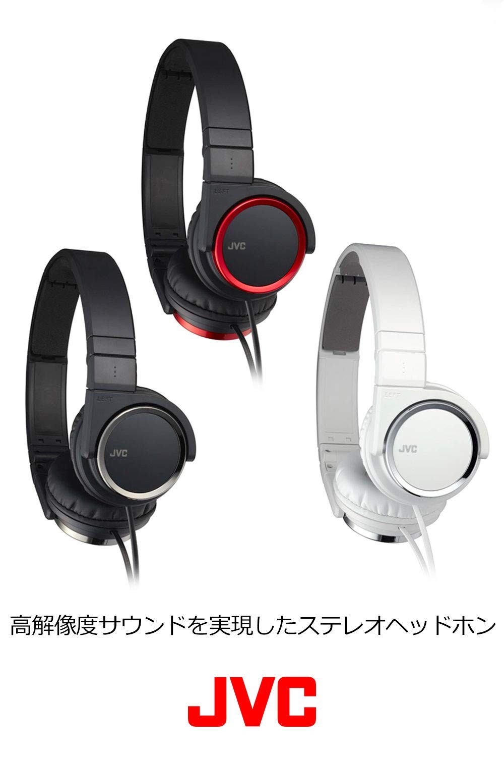 JVC Kenwood HA-S400-R-E HA-S400-R Closed Headphones, Foldable, Red