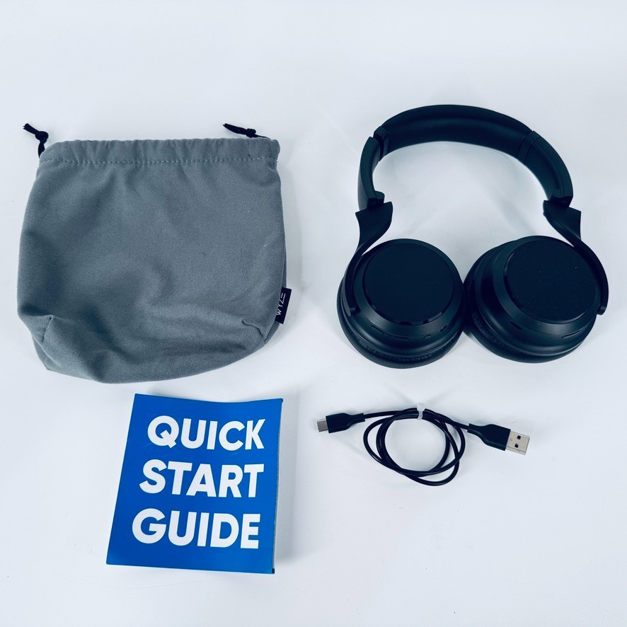 Wyze WNCH1 Wireless Noise-Cancelling Headphones Black w/ Bag TESTED WORKING