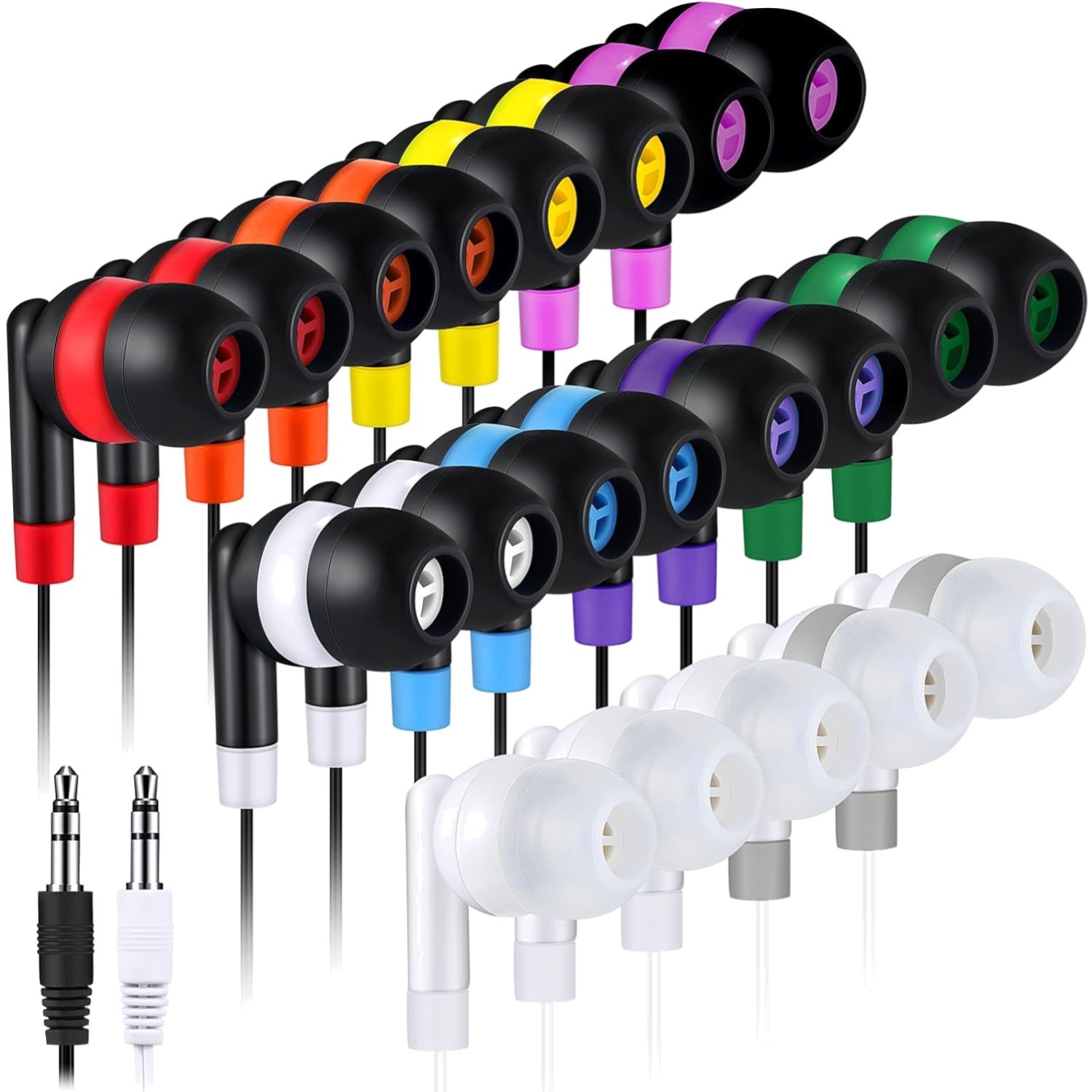 100 Pack Wired Earbuds Bulk for Classroom Ear Headphones Wired Basic Student …