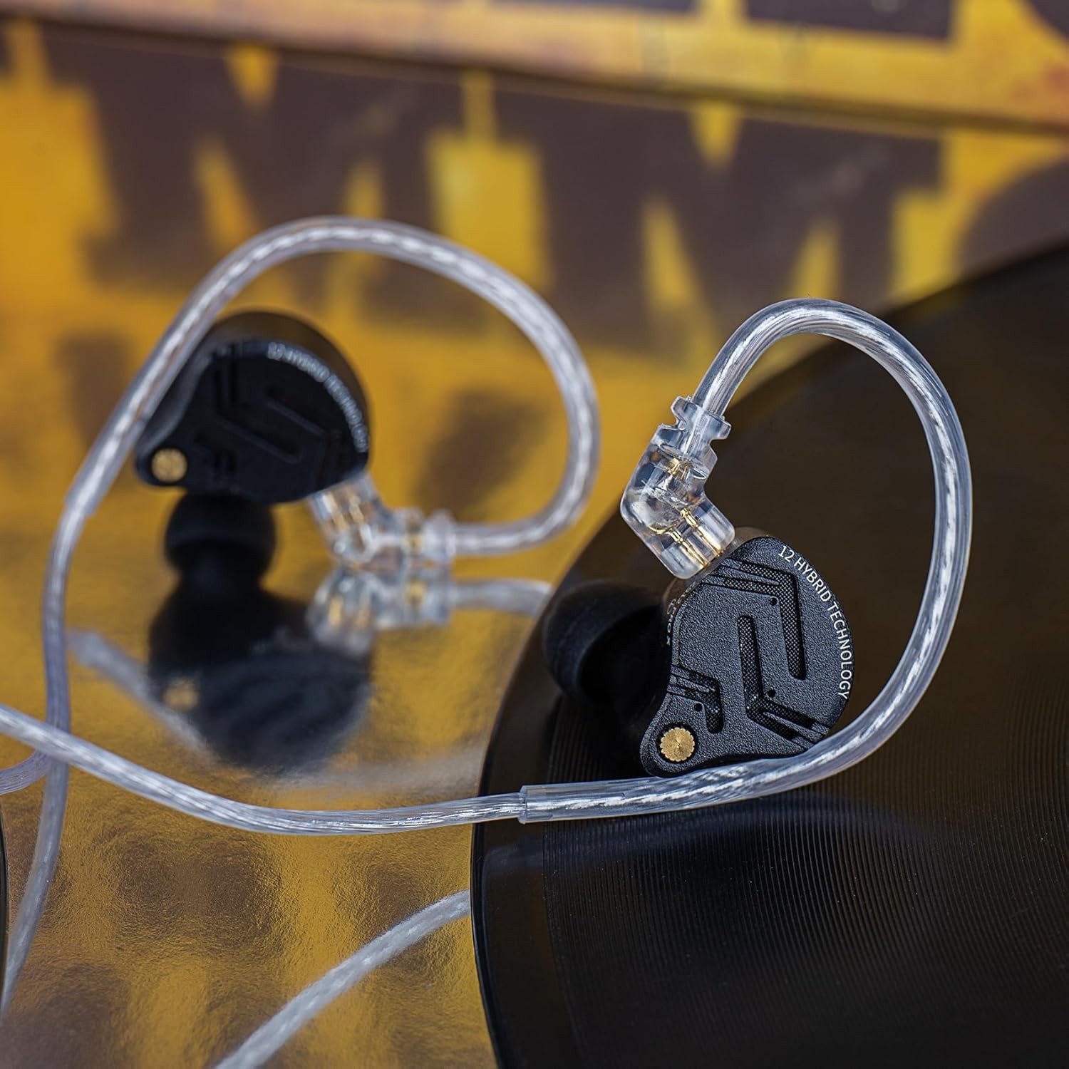 KZ ZS12 PRO X Dark Black Hybrid Earbuds – Perfect for Audiophiles & Gamers