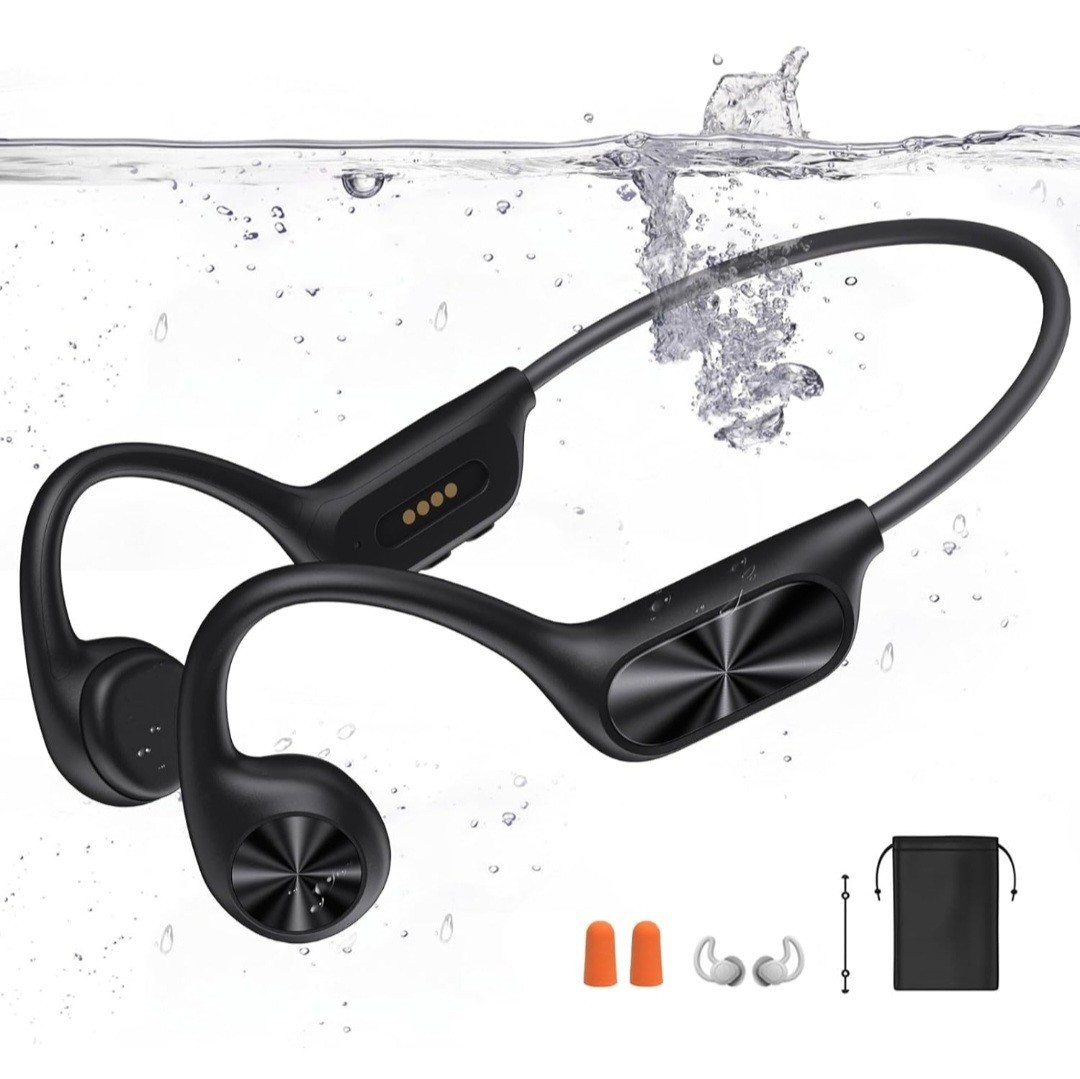 Swimming Headphones,Bone Conduction Headphones Bluetooth 5.4,IPX8 Waterproof Ear