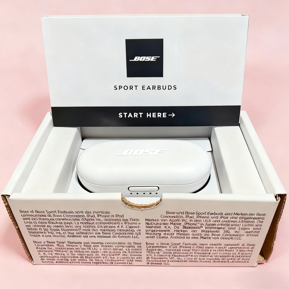 Bose Sport Earbuds Wireless Earphones Bluetooth Headphones In-Ear Earbuds White