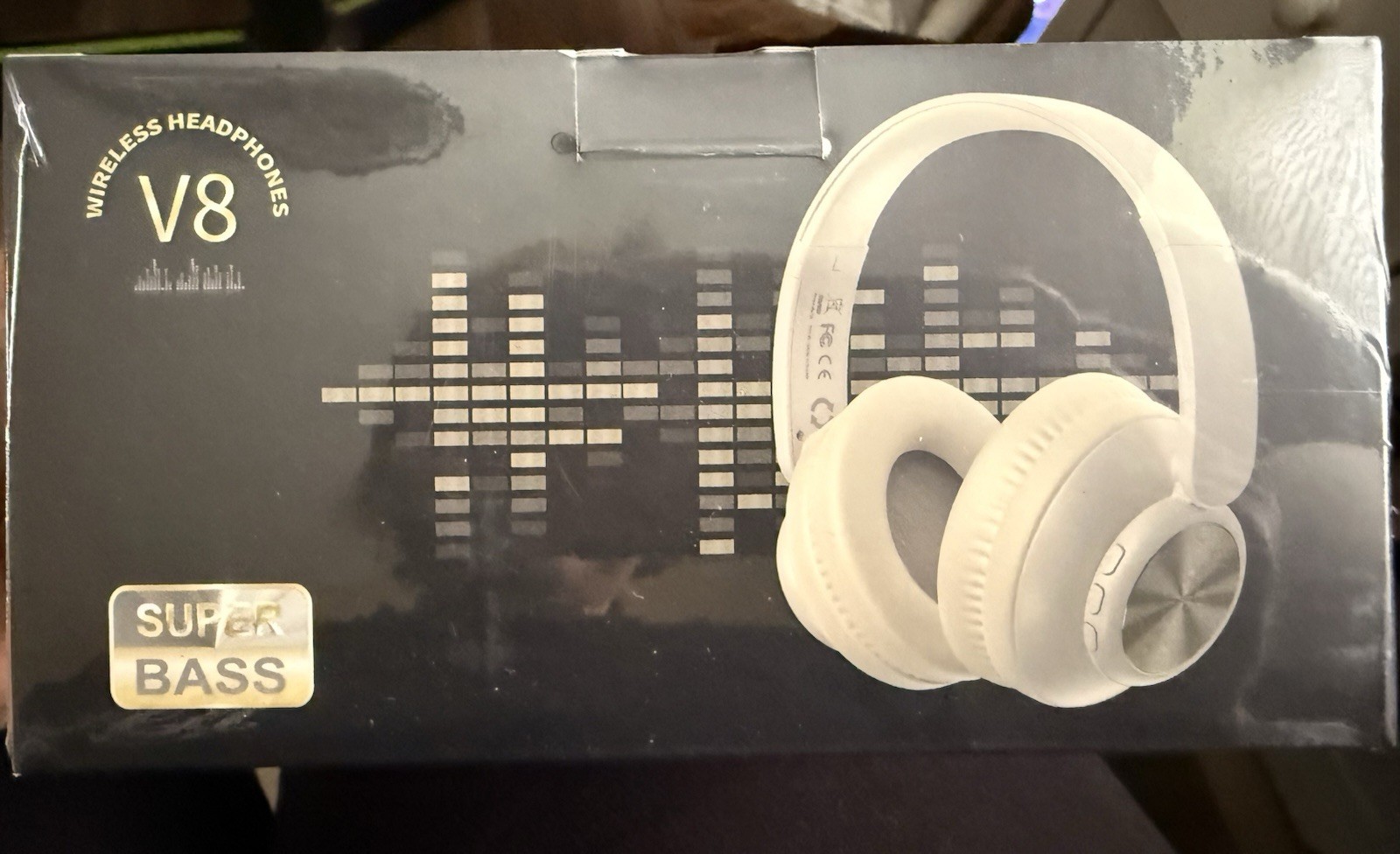 V8 Bluetooth Headphones 80 Hours Playtime Wireless Built in Mic NEW
