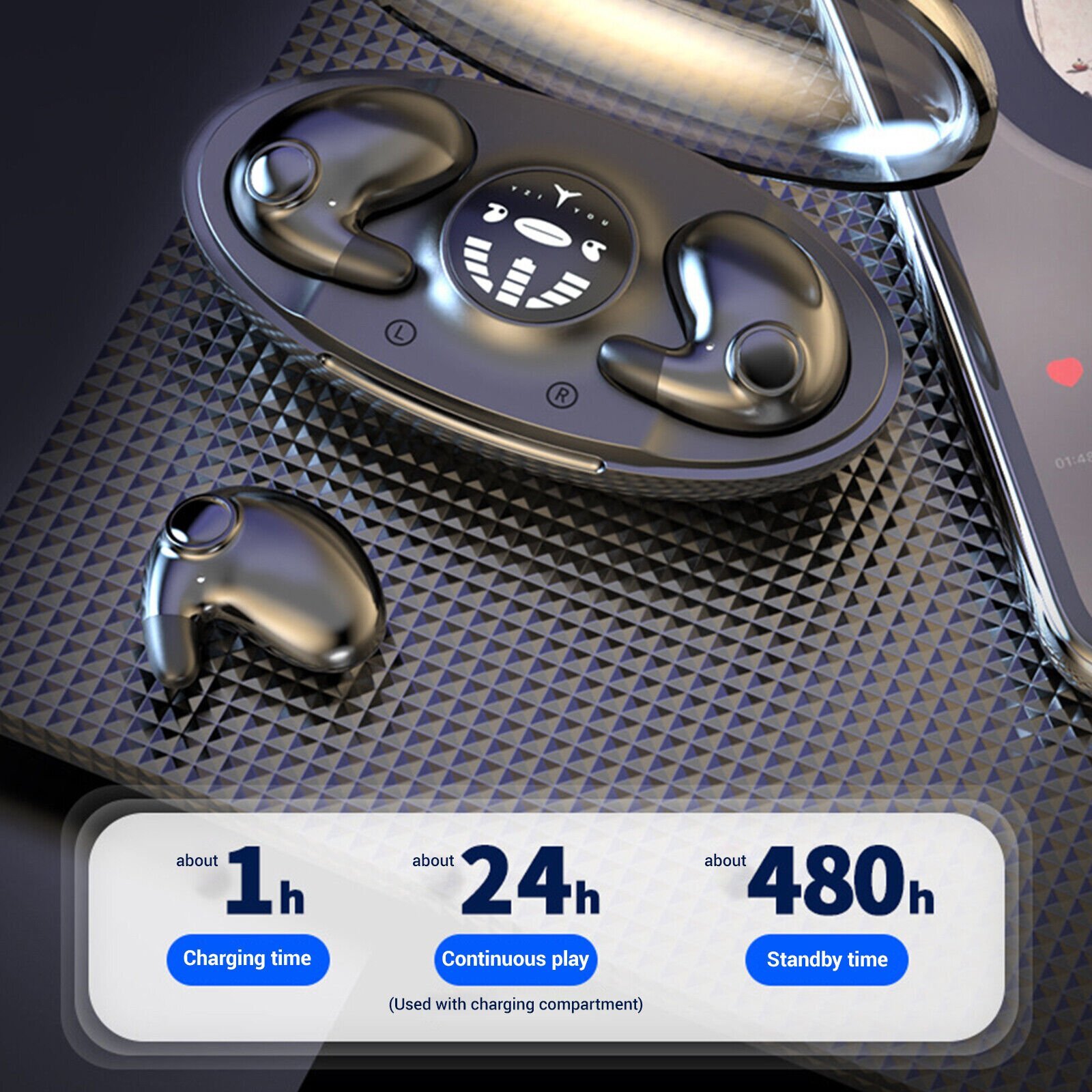 MINI Earbuds Sleep Bluetooth 5.3 Headset Invisible Wireless Earbuds TWS Earphone