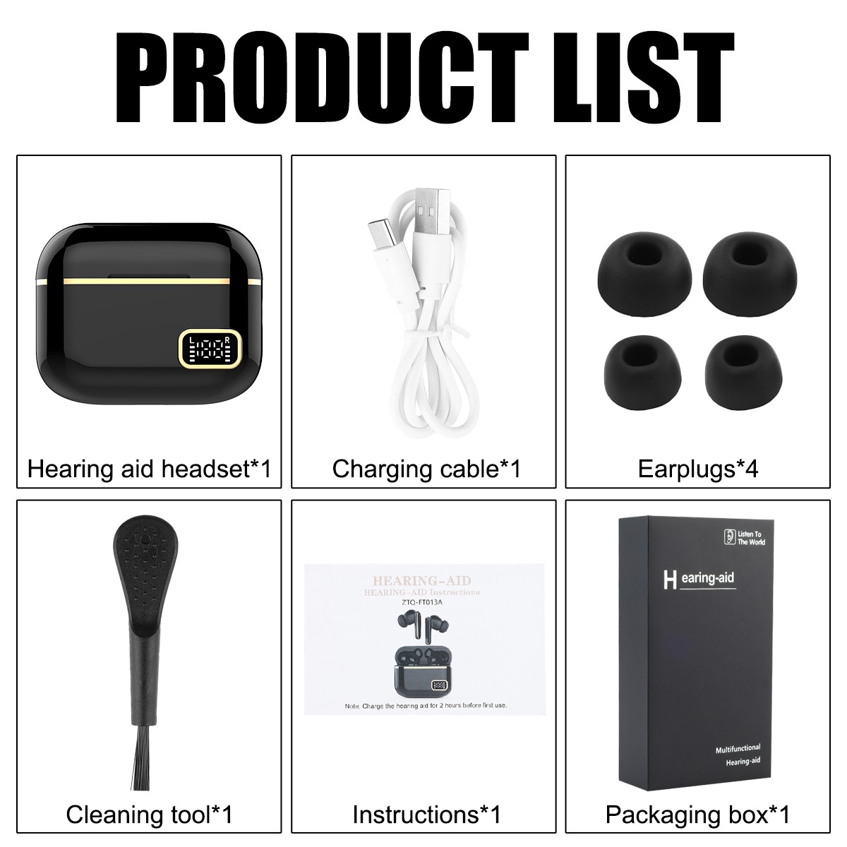 Digital Rechargeable-In-Ear Hearing Aids Sound Voice Amplifier Bluetooth Headset