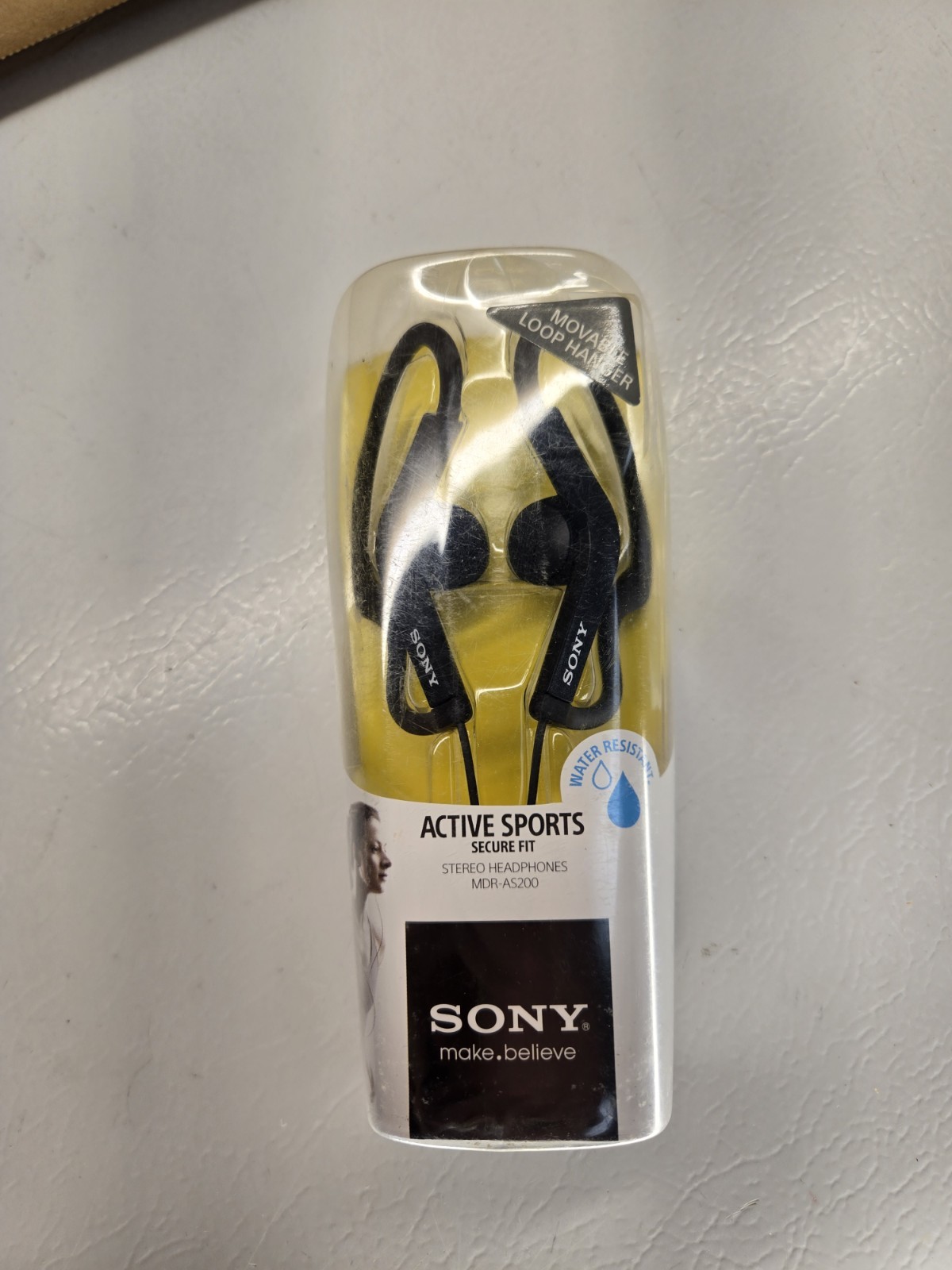 New Sony MDR-AS200 Sport Water Resistant Stereo Headphones Black